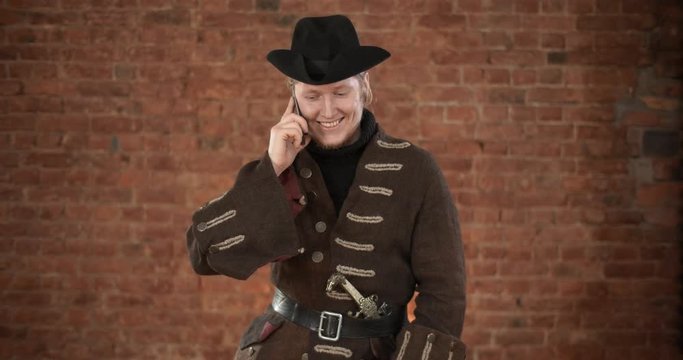 Military man in Dutch caftan and cocked hat