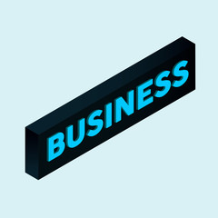 Business isometric text, typography