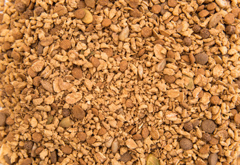 muesli with grains and cereals and seeds healthy breakfast on a white background