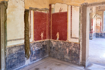 Perseus fresco with the head of Medusa in a Domus of Pompeii