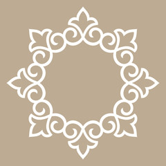 Decorative frame Elegant vector element for design in Eastern style, place for text. Floral beige border. Lace illustration for invitations and greeting cards
