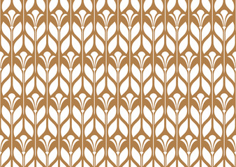 Flower geometric pattern. Seamless vector background. White and gold ornament. Ornament for fabric, wallpaper, packaging. Decorative print