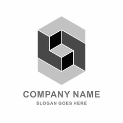 Geometric Hexagon Cube Space Box Architecture Interior Construction Business Company Stock Vector Logo Design Template