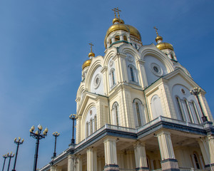 Fototapeta na wymiar Russia. Khabarovsk. Spaso-Preobrazhensky Cathedral