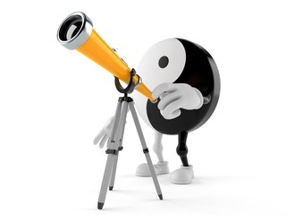 Jing Jang character looking through a telescope