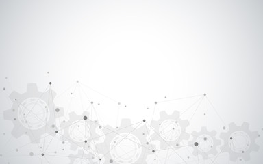 Global network connection. Abstract geometric background with connecting dots and lines. Digital technology and communication concept.