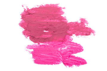 red lipstick on white background