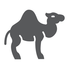 Fototapeta premium Camel glyph icon, arab and animal, mammal sign, vector graphics, a solid pattern on a white background.