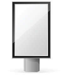 Vertical empty, dark vector billboard screen on white background for you advertisement and design