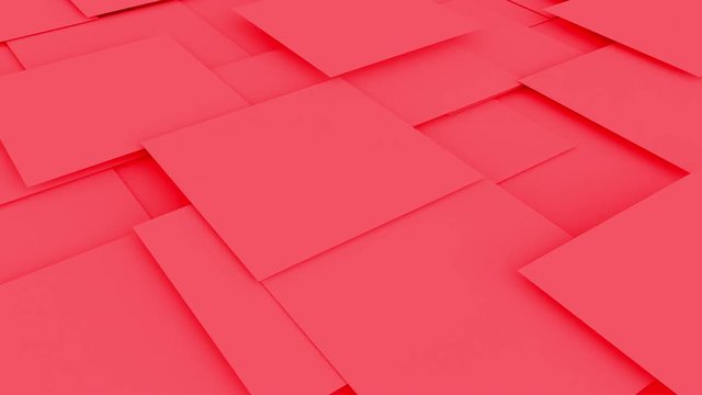 3d abstract background red squares animation. Computer rendering shapes footage. Loop.