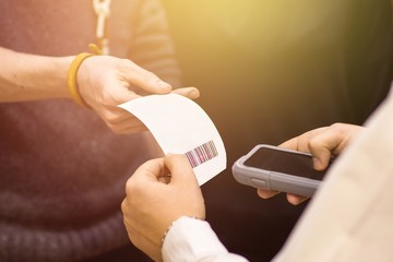 Scan check with barcode, gadget for scanning