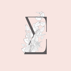 Vector Floral Elegant Ampersand Monogram and Logo