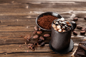 Cup of hot chocolate with marshmallows
