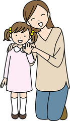 小さな女の子と女性