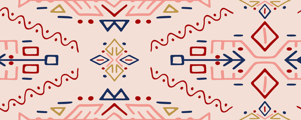 African Ethnic Style Vector Seamless Pattern