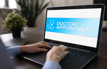 Doctor appointment online on screen. Medical and health care concept.