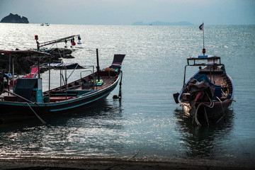 Obraz premium fishing boat in the sea
