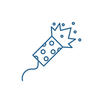 recommend clip art: Flapper new year line concept icon. Flapper new year flat  vector website sign, outline symbol, illustration.