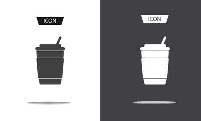 Disposable coffee cup icon vector isolated on white background.