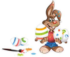 Osterhase bemalte Eier