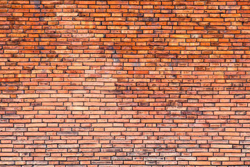 Fototapeta na wymiar Pattern of orange old brick wall background.