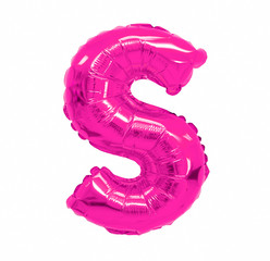 letter S from a balloon pink