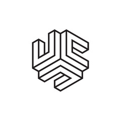 3D concept three letter C logo with cube shape logo design concept