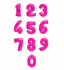 number from balloons pink