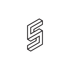 Simple 3D letter from letter S logo design concept