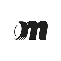 initial letter M with tire logo design concept