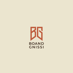 BG. Monogram of Two letters B&G . Luxury, simple, minimal and elegant BG logo design. Vector illustration template.