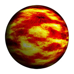 red burn planet isolated and add clipping path