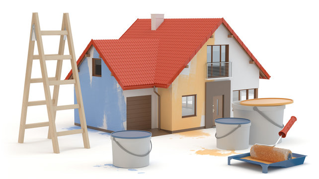 House renovation, 3D illustration
