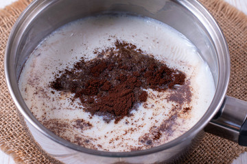 Chocolate dough for making pancakes