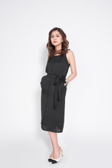 Attractive model wearing beautiful dress