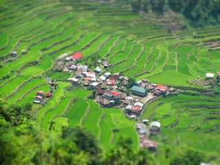 Panorama Picture of the ancient rice terraces in Banaue Ifugao Province, Philippines - UNESCO World Heritage Site