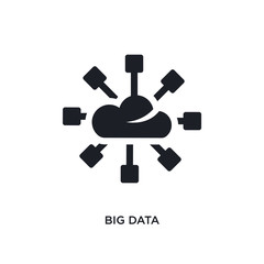 black big data isolated vector icon. simple element illustration from  concept vector icons. big data editable black logo symbol design on white background. can be use for web and mobile