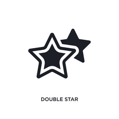 black double star isolated vector icon. simple element illustration from astronomy concept vector icons. double star editable black logo symbol design on white background. can be use for web and