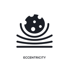 black eccentricity isolated vector icon. simple element illustration from astronomy concept vector icons. eccentricity editable black logo symbol design on white background. can be use for web and