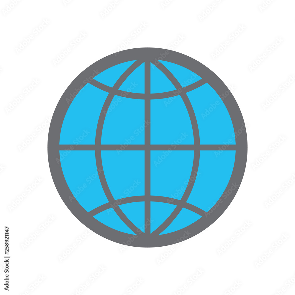 Poster web icon vector es10. globe web sign for website. www icon vector.