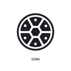 black coin isolated vector icon. simple element illustration from football concept vector icons. coin editable black logo symbol design on white background. can be use for web and mobile