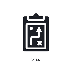 black plan isolated vector icon. simple element illustration from football concept vector icons. plan editable black logo symbol design on white background. can be use for web and mobile