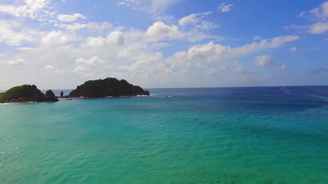 Drone fly at Fernando de Noronha island - Praia do Cachorro beach