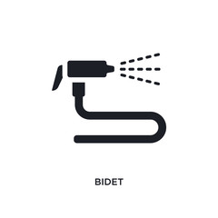 black bidet isolated vector icon. simple element illustration from furniture and household concept vector icons. bidet editable black logo symbol design on white background. can be use for web and - obrazy, fototapety, plakaty