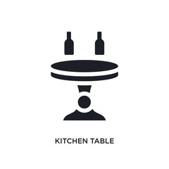 black kitchen table isolated vector icon. simple element illustration from furniture and household concept vector icons. kitchen table editable black logo symbol design on white background. can be