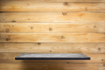 shelf and wooden wall background texture
