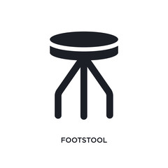 black footstool isolated vector icon. simple element illustration from furniture and household concept vector icons. footstool editable black logo symbol design on white background. can be use for