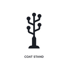 black coat stand isolated vector icon. simple element illustration from furniture concept vector icons. coat stand editable black logo symbol design on white background. can be use for web and