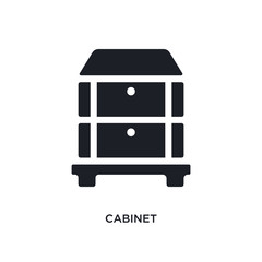 black cabinet isolated vector icon. simple element illustration from furniture concept vector icons. cabinet editable black logo symbol design on white background. can be use for web and mobile