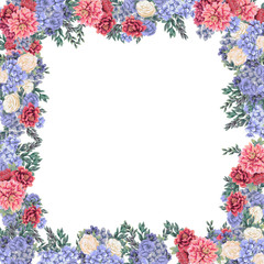 Floral frame for design save the date cards, invitations, posters and birthday decoration